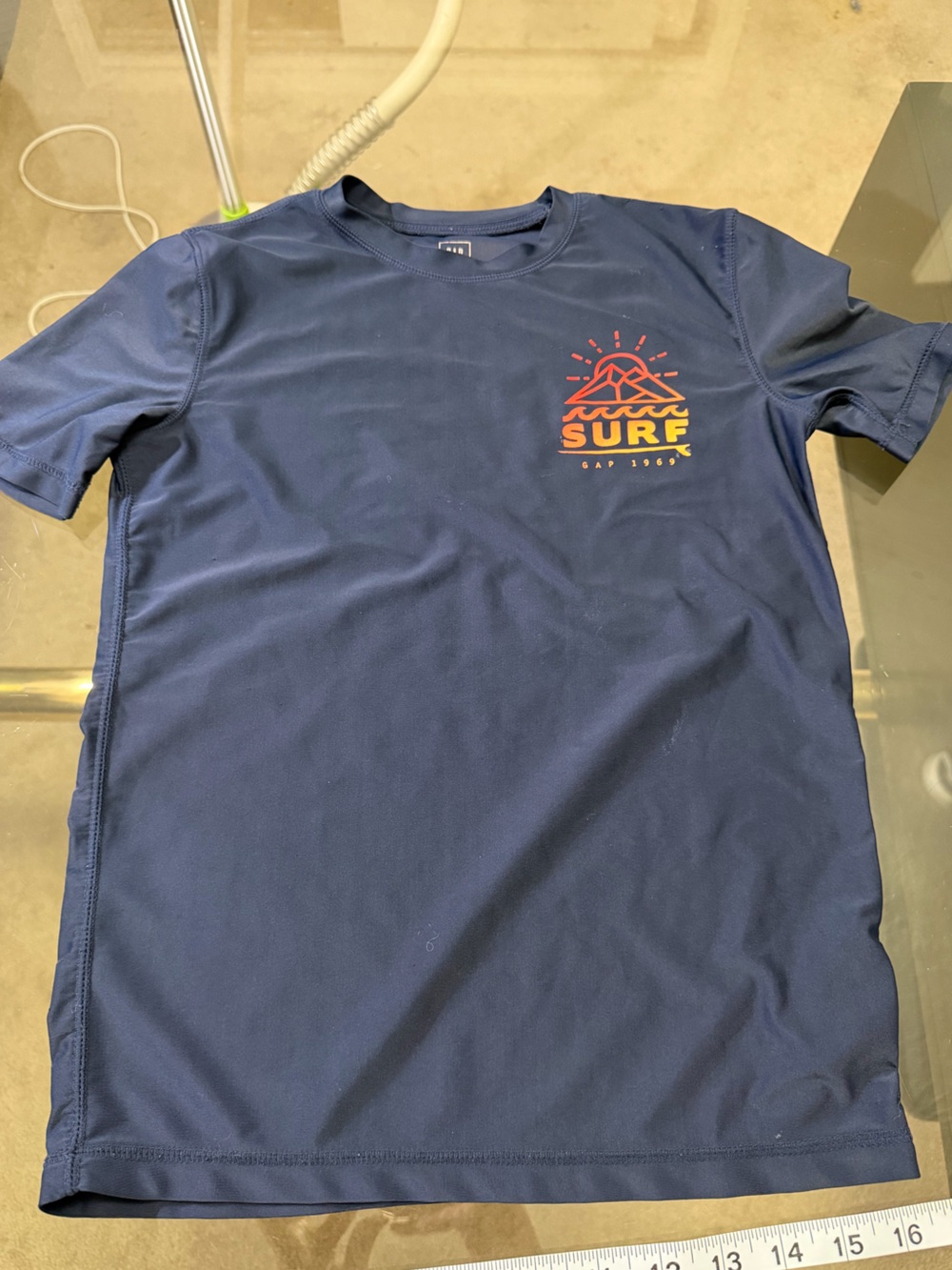 GAP Navy Blue Surf Graphic Tee with Orange Accent